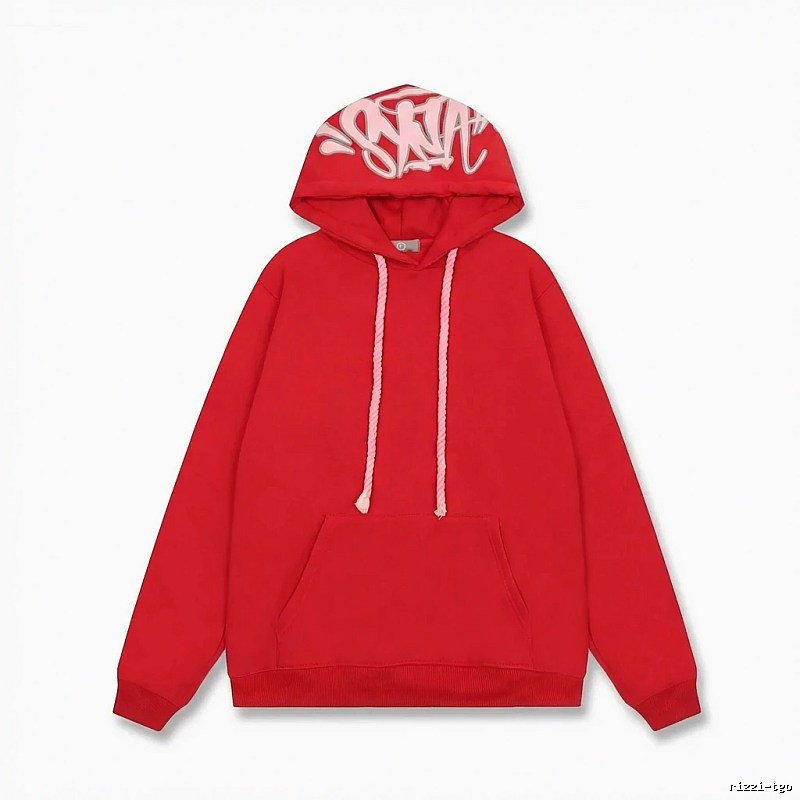SynaWorld graffiti-style red hoodie