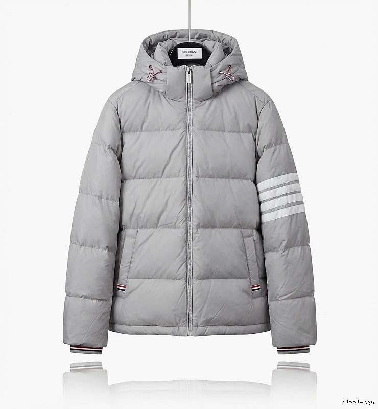 Thom Browne Classic Stripe Grey Down Jacket