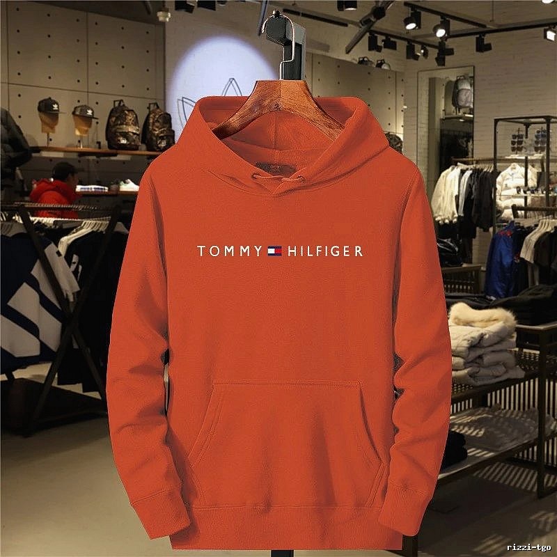Tommy Hilfiger Orange Logo Hoodie Commuter Look