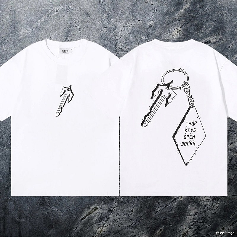 Trapstar Casual Keys graphic T-shirt Black White Key for Streetwear Looks