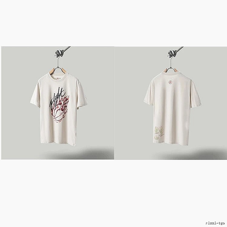 Travis Scott Cactus Co-branded Street-style Off-white T-shirt