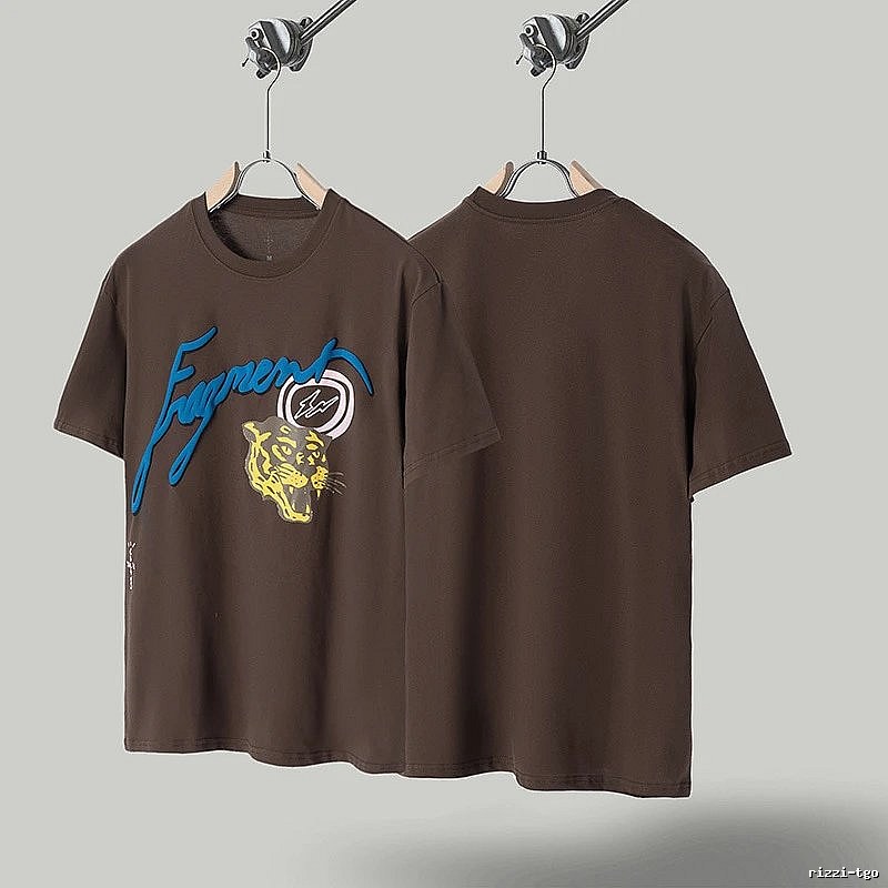 Travis Scott Co-branded Street-style Brown Short-sleeve T-Shirt