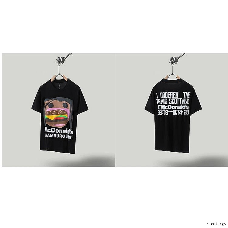 Travis Scott x McDonald's Co-branded Printed Black T-Shirt
