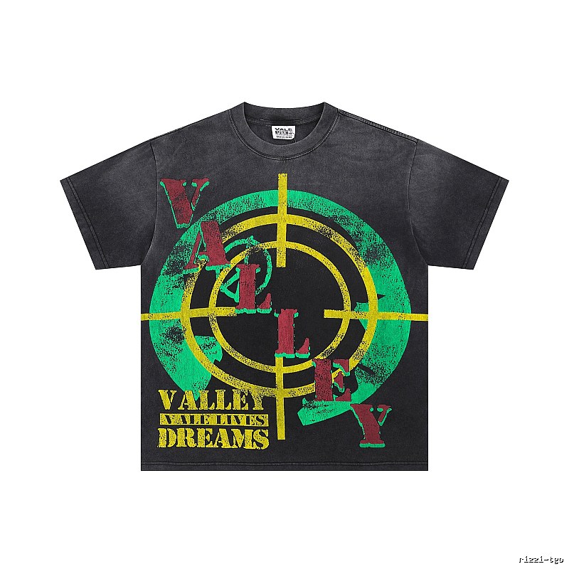 Valley Vintage Bullseye Print Charcoal Black T-Shirt