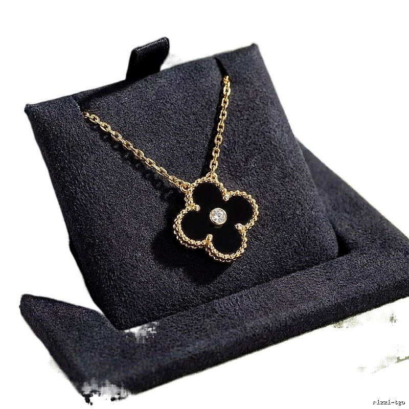 Van Cleef & Arpels Alhambra Black Flower Necklace