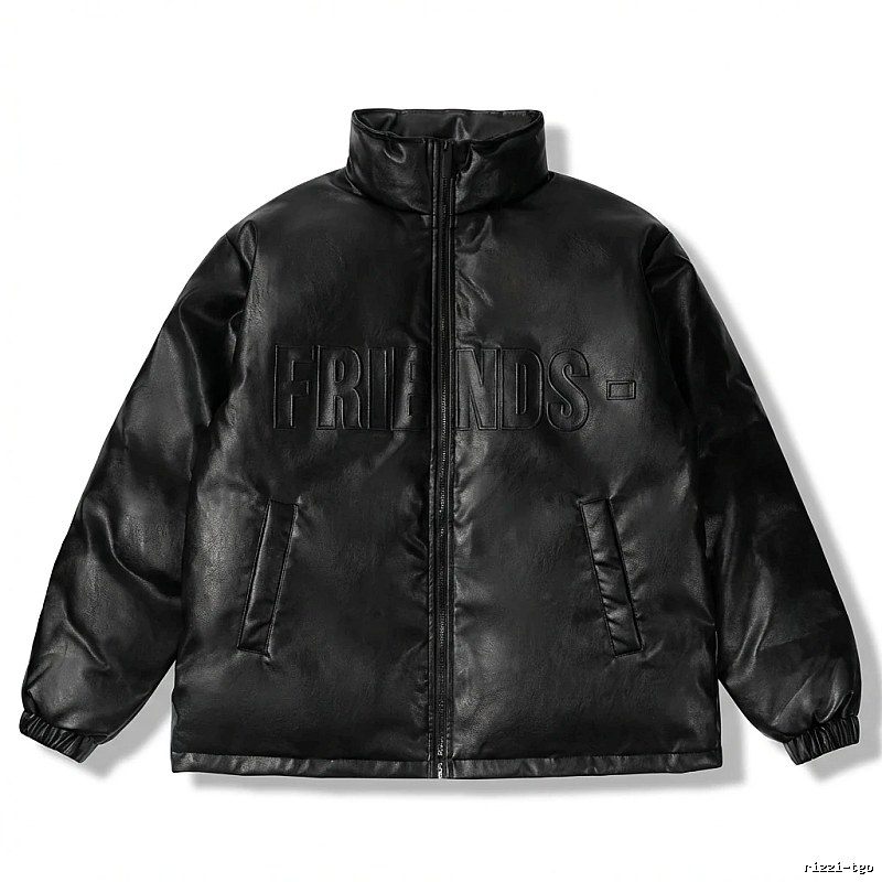 Vlone black trendy and cool style cotton-padded jacket