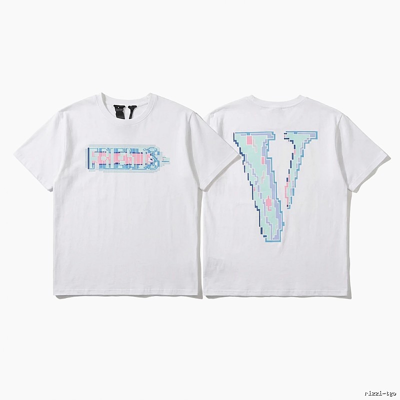 Vlone pixel - style white T - shirt