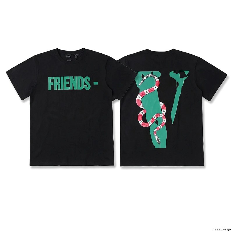 Vlone Snake Print Style Black T-shirt
