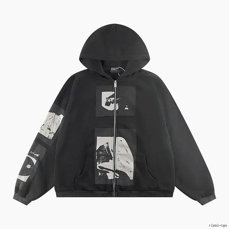 Zip-Layer Styling Graphic Zip Hoodie Travel Styling