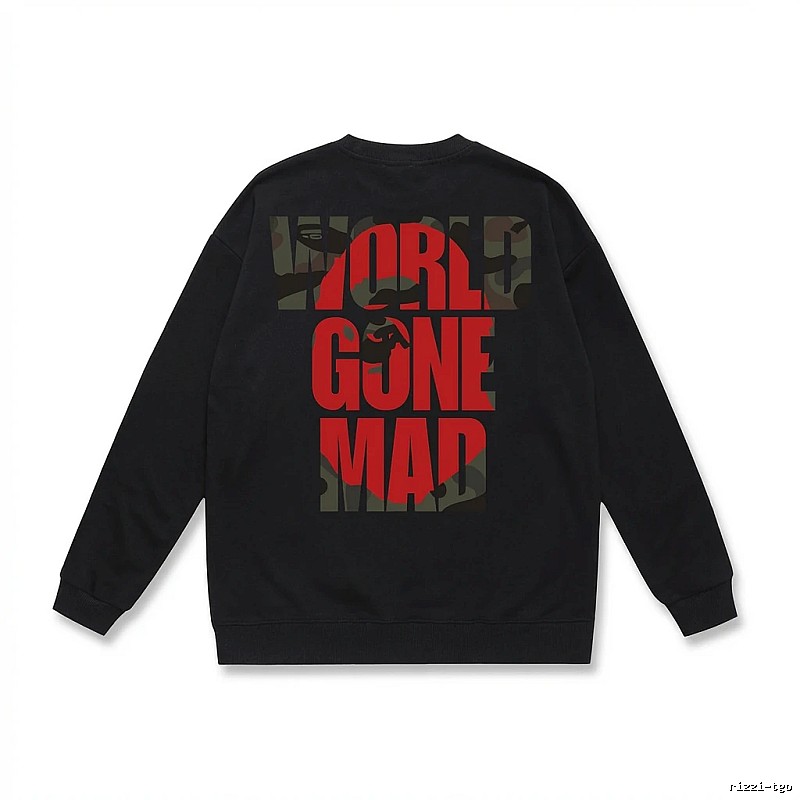 Bape letter print style black sweatshirt