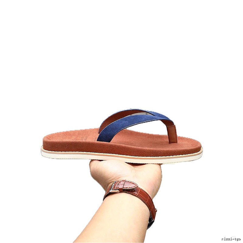 Brunello Cucinelli Casual Brown and Blue Thong Sandals
