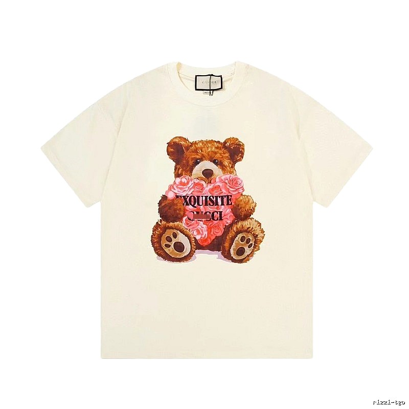Gucci Teddy Bear Print Casual Off-white T-shirt