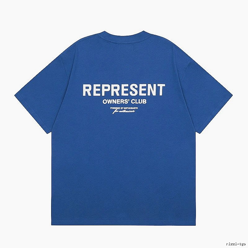 Represent Blue Style 801 Owners Club T-Shirt Airport Outfit Logo