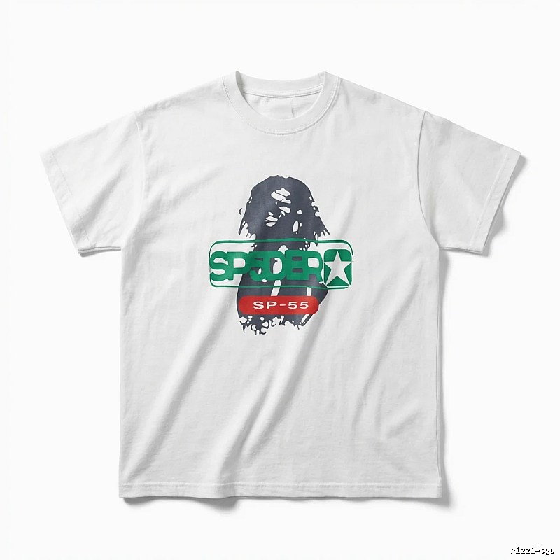 Sp5der Portrait Print Short-sleeved White T-shirt