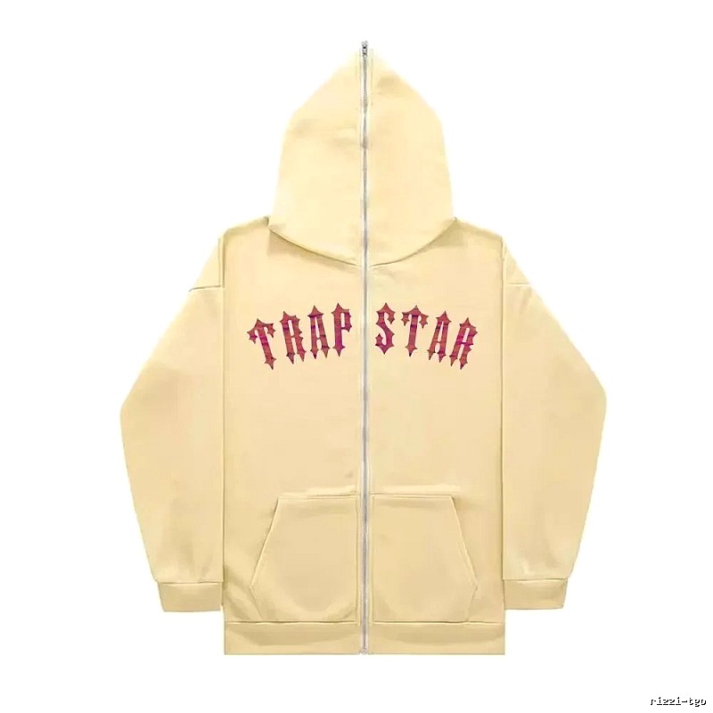 Trapstar Resort Graphic zip hoodie Black Zip Pink for Travel Looks